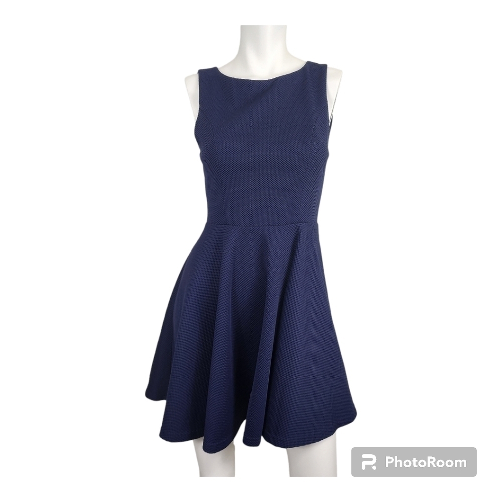 Lulu's Cut Out Navy Fit & Flare Dress Size S